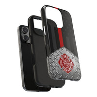 Firefighter Diamond Plate and  Thin Red Line Tough Phone Cases - firestationstore.com