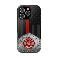Firefighter Diamond Plate and  Thin Red Line Tough Phone Cases - firestationstore.com