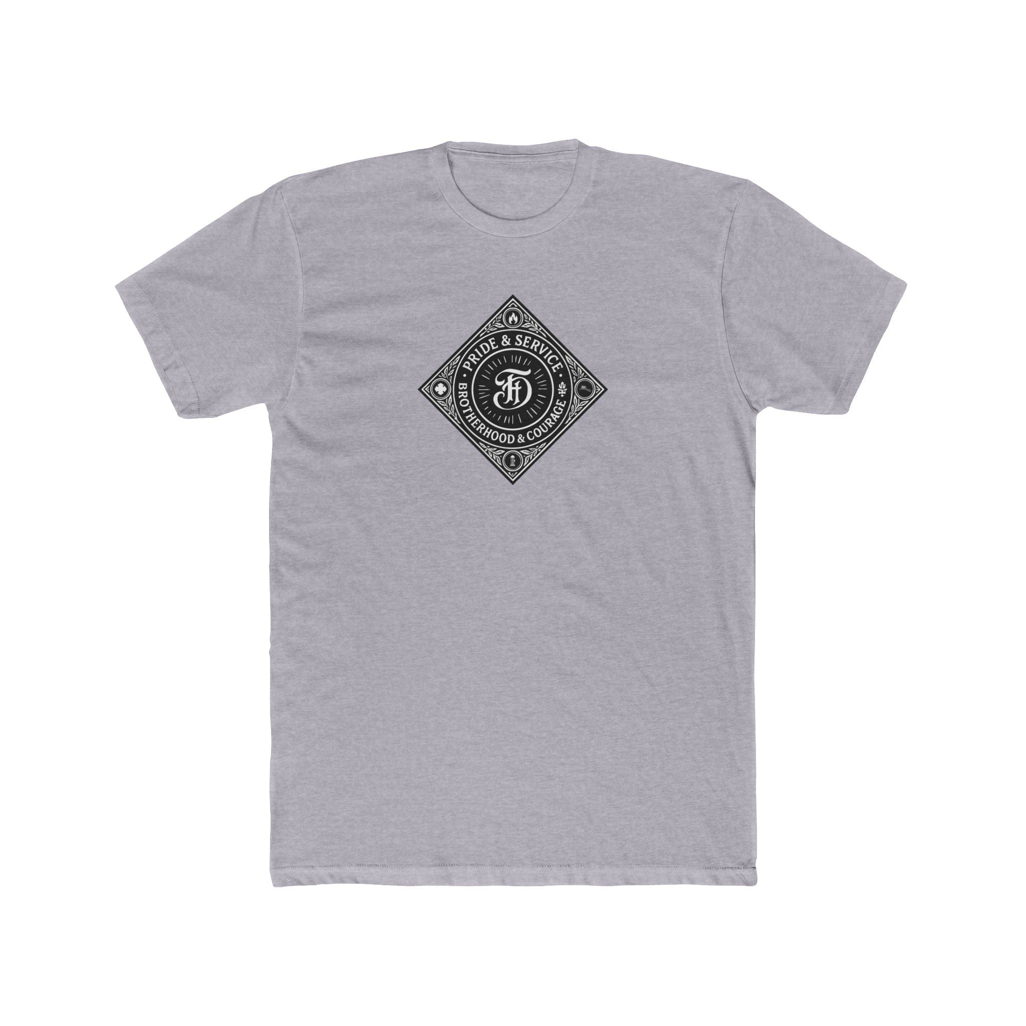 FD Diamond Service and Brotherhood T-Shirt | Unisex Cotton Tee for Firefighters