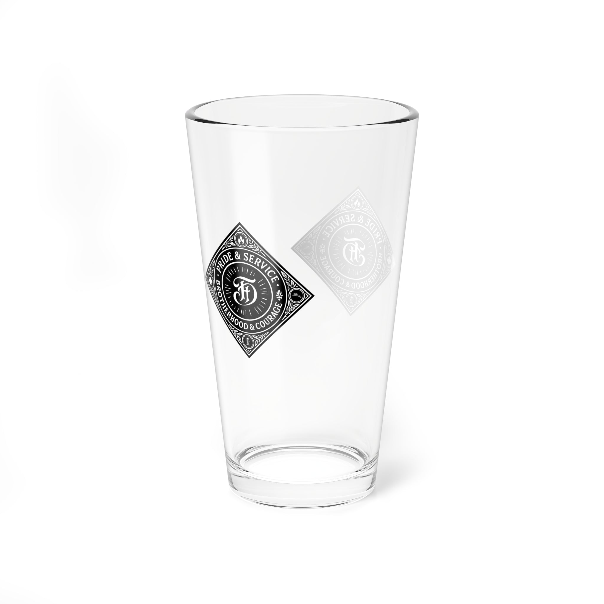 FD Diamond  Service and Brotherhood Pint Glass, 16oz | Custom Barware