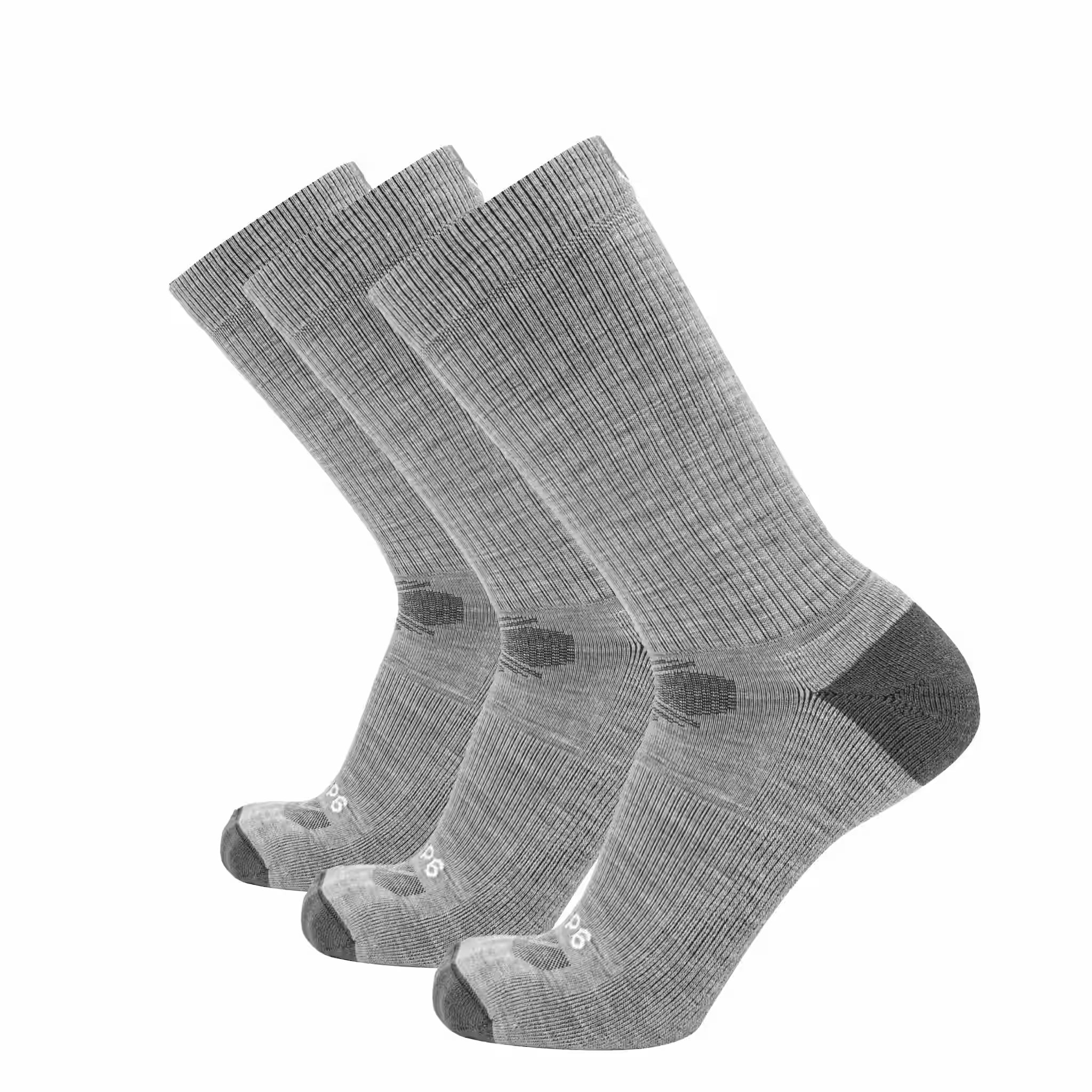 3 Pack Ash - Casual Crew Midweight Merino Wool Sock - firestationstore.com