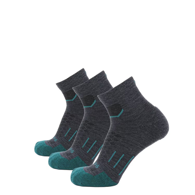 3 Pack Wave - Run 1/4 Crew Runweight Merino Wool Sock - firestationstore.com