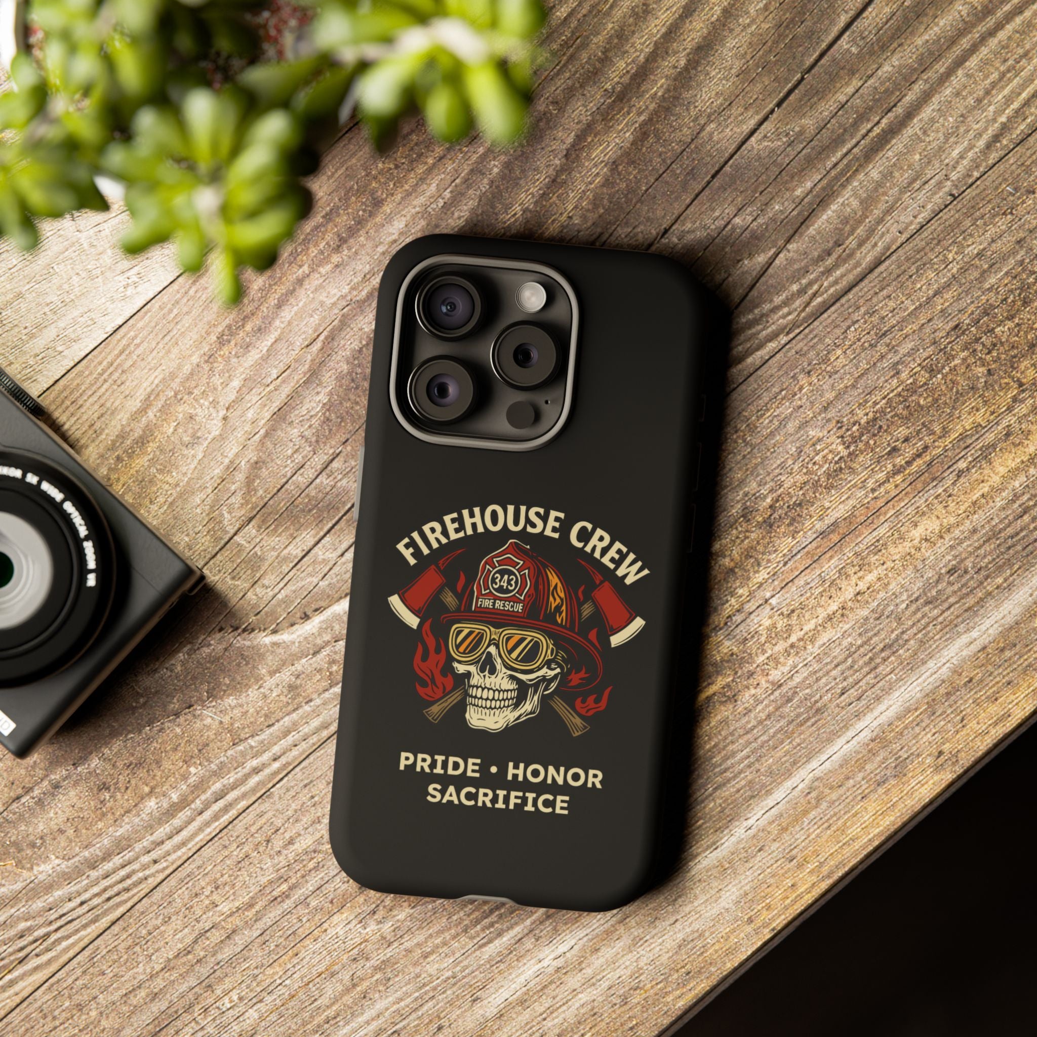 Firefighter Firehouse Crew, Skull Design, Phone Case Cover - firestationstore.com