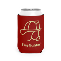 Firefighter Helmet Line Art Edition Can Cooler Sleeve, Insulated Beverage Holder