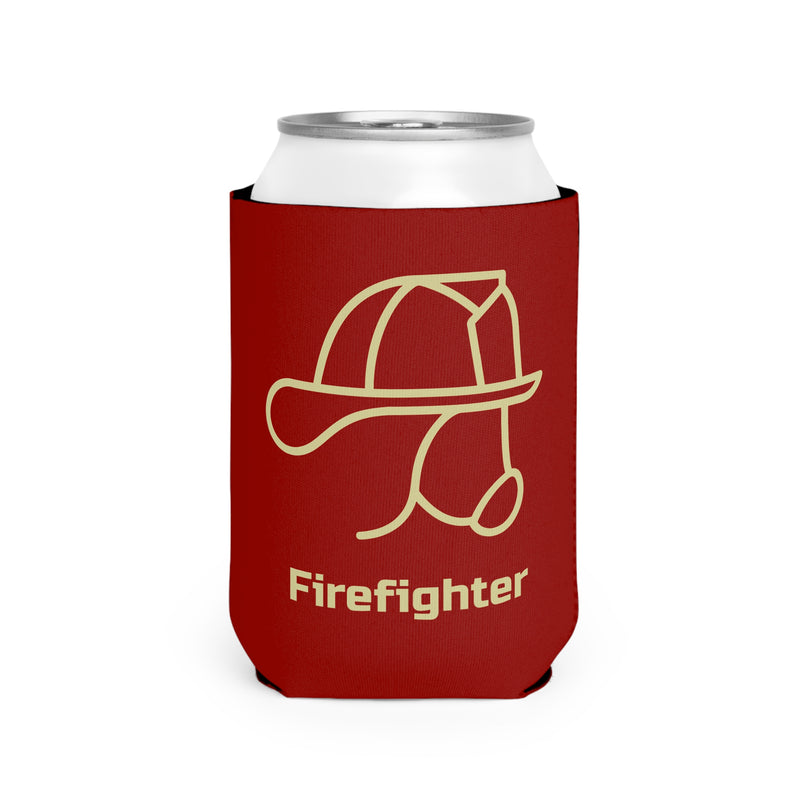 Firefighter Helmet Line Art Edition Can Cooler Sleeve, Insulated Beverage Holder