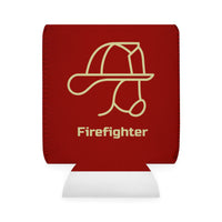 Firefighter Helmet Line Art Edition Can Cooler Sleeve, Insulated Beverage Holder