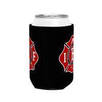 IAFF Firefighter Maltese Cross Can Cooler Sleeve, Black Insulated Beverage Holder