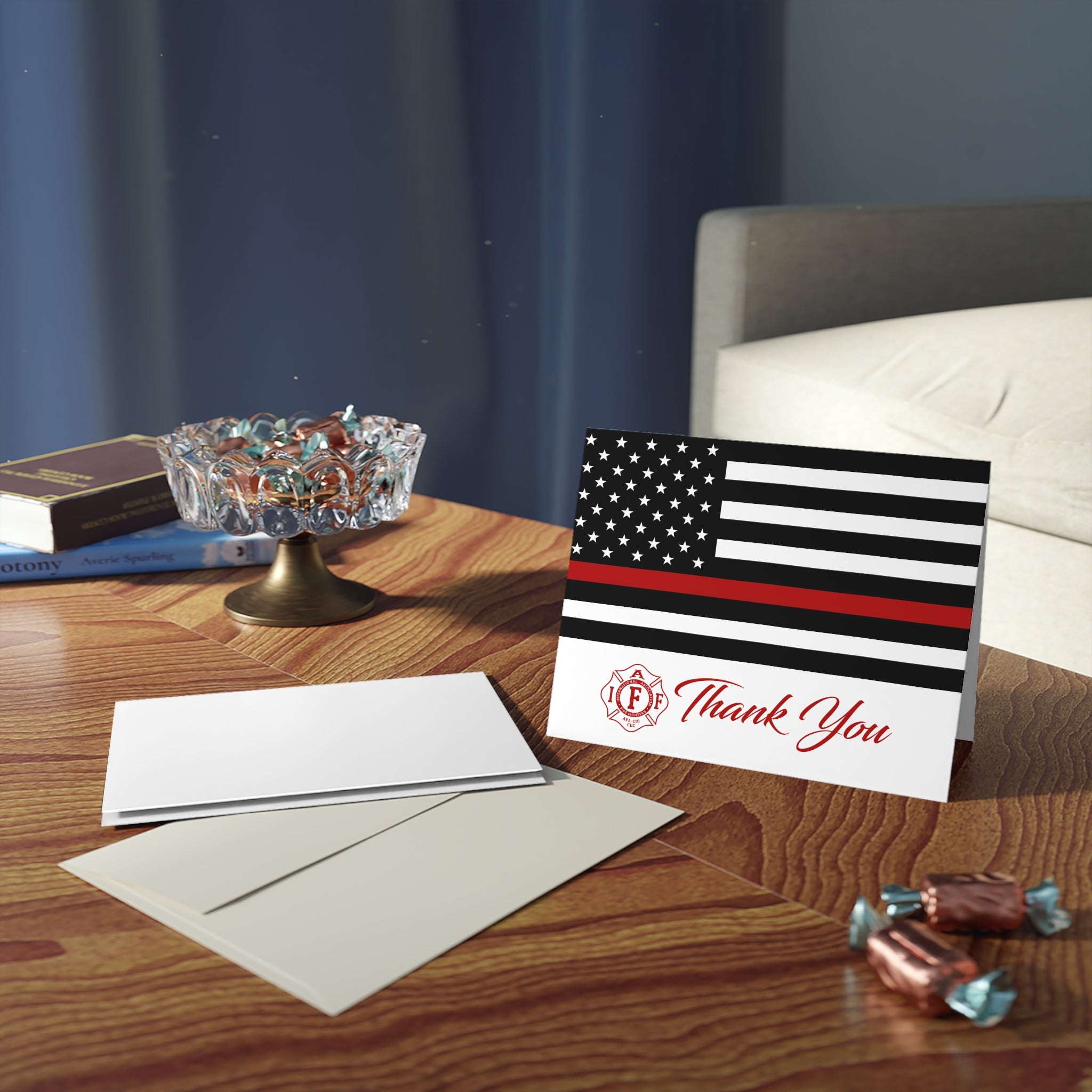 IAFF Thin Red Line Thank You Greeting Cards (8, 16, and 24 pcs)