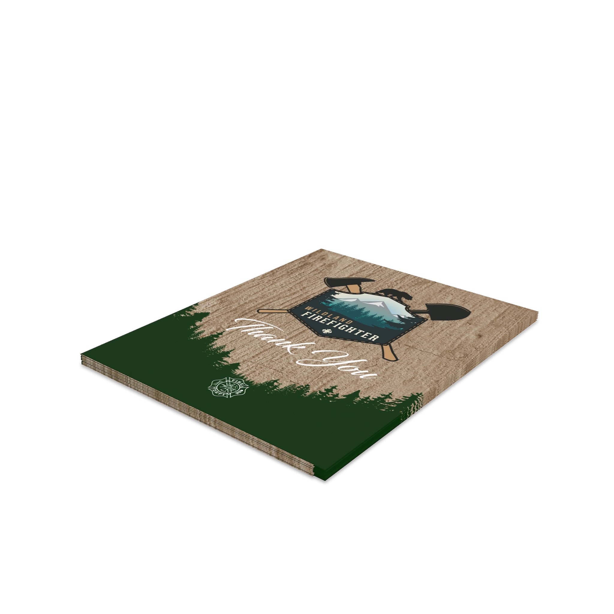 Wildland Firefighter with Maltese Cross Thank You Postcards (8, 16, and 24 pcs)