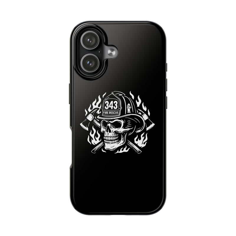 Firehouse Crew Skull White Tough Phone Case - firestationstore.com