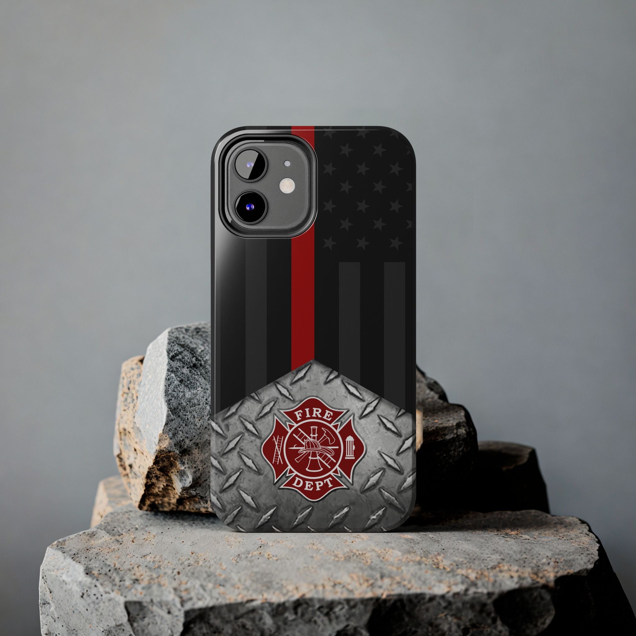 Firefighter Diamond Plate and  Thin Red Line Tough Phone Cases - firestationstore.com