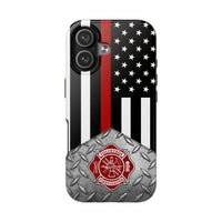 Volunteer Firefighter Diamond Plate and Thin Red Line Tough Phone Cases - firestationstore.com