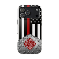 Firefighter Diamond Plate and  Thin Red Line Tough Phone Cases