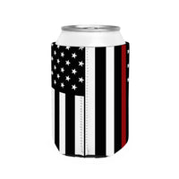 Firefighter Thin Red Line Can Cooler Sleeve, Insulated Beverage Holder