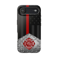Firefighter Diamond Plate and  Thin Red Line Tough Phone Cases - firestationstore.com