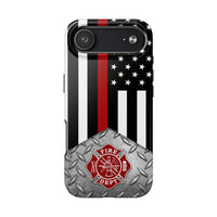 Firefighter Diamond Plate and  Thin Red Line Tough Phone Cases