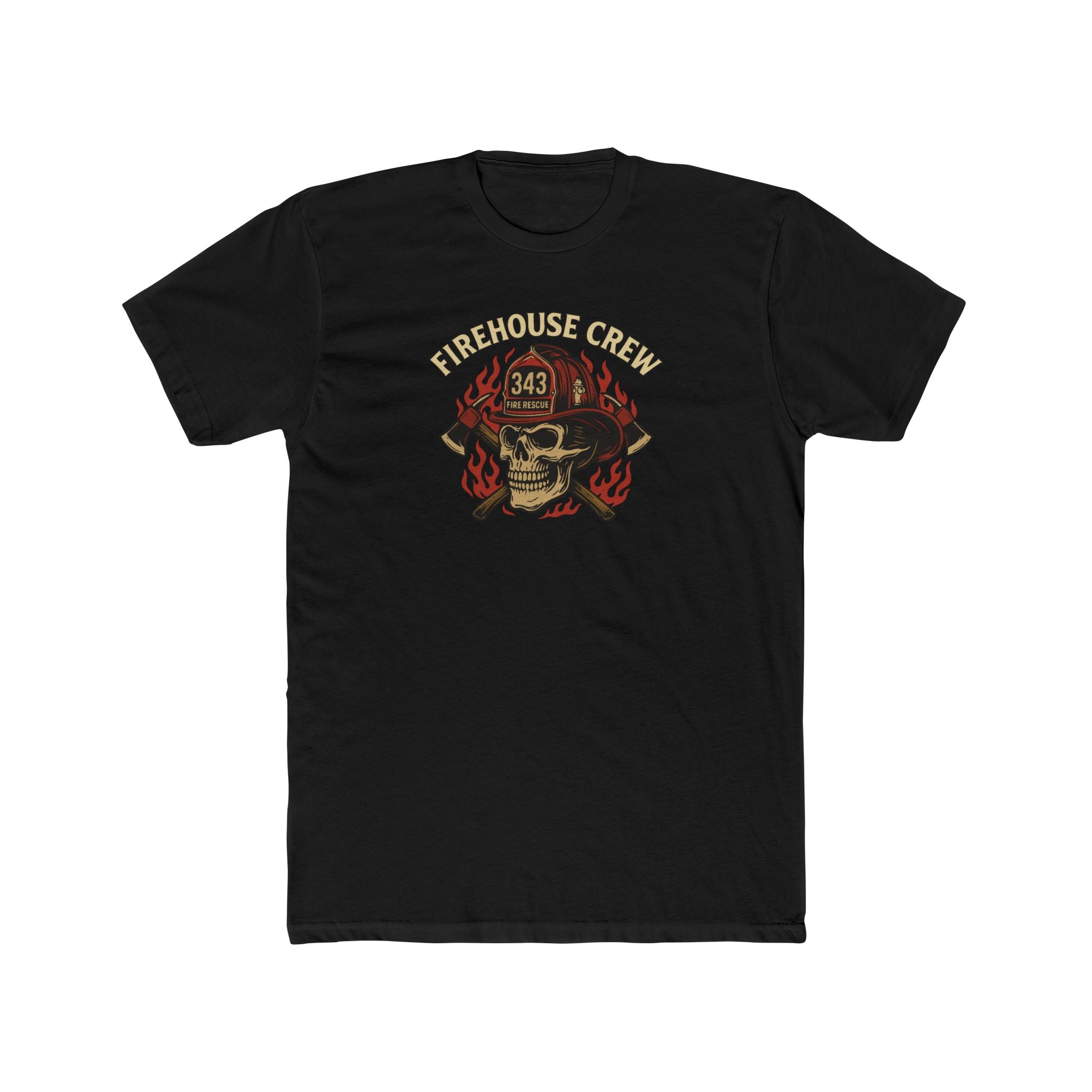 Firehouse Crew Skull T-Shirt V2 | Cotton Tee for Firefighters