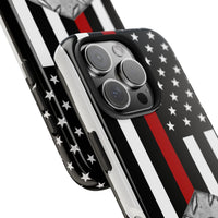 Volunteer Firefighter Diamond Plate and Thin Red Line Tough Phone Cases - firestationstore.com