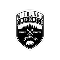 Wildland Firefighter (Forest Service) Patch Shape Cut Stickers