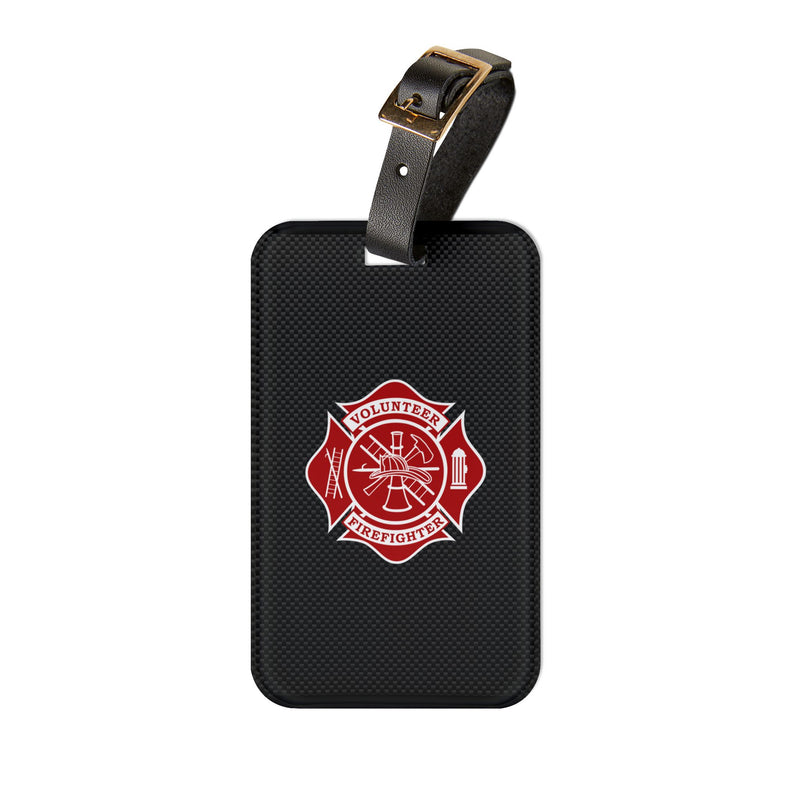 Bag Tag - Volunteer Firefighter Carbon Fiber Printed