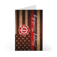 IAFF Thin Red Line Happy Birthday Thank You For Your Service Greeting Cards (7 pcs)