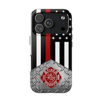 Firefighter Diamond Plate and  Thin Red Line Tough Phone Cases - firestationstore.com