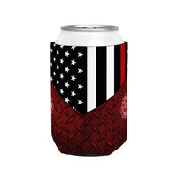 Firefighter Thin Red Line Can Cooler Sleeve, Insulated Beverage Holder