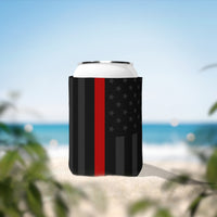 Firefighter Thin Red Line Can Cooler Sleeve, Insulated Beverage Holder