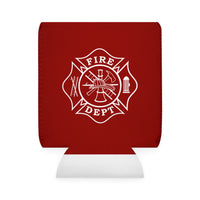 Firefighter Maltese Cross Can Cooler Sleeve, Red Insulated Beverage Holder