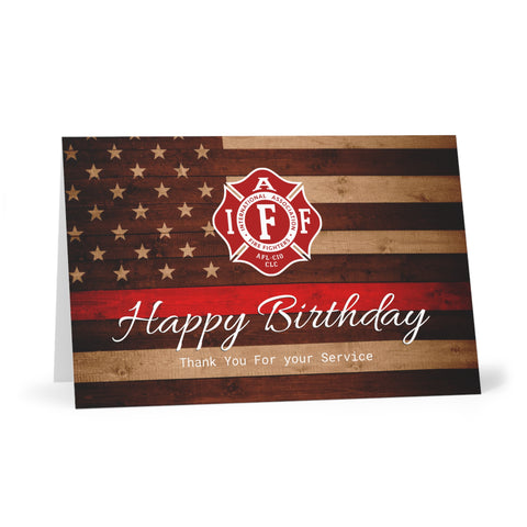 IAFF Thin Red Line Happy Birthday Thank You For Your Service Greeting Cards (7 pcs)