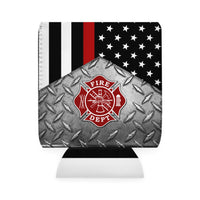 Firefighter Thin Red Line Can Cooler Sleeve, Insulated Beverage Holder