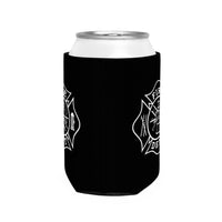 Firefighter Maltese Cross Can Cooler Sleeve, Black Insulated Beverage Holder