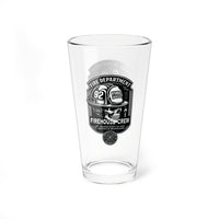 Firehouse Crew – Vintage Fire Department BW Badge Mixing Glass – 16oz Beer & Cocktail Glass