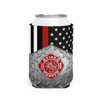 Firefighter Thin Red Line Can Cooler Sleeve, Insulated Beverage Holder