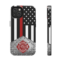 Firefighter Diamond Plate and  Thin Red Line Tough Phone Cases - firestationstore.com