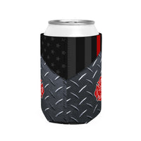Firefighter Thin Red Line Can Cooler Sleeve, Insulated Beverage Holder