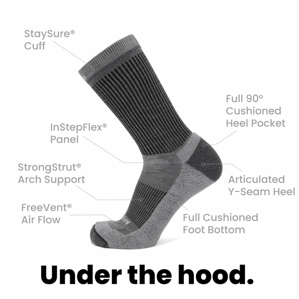 3 Pack Ash - Casual Crew Midweight Merino Wool Sock - firestationstore.com