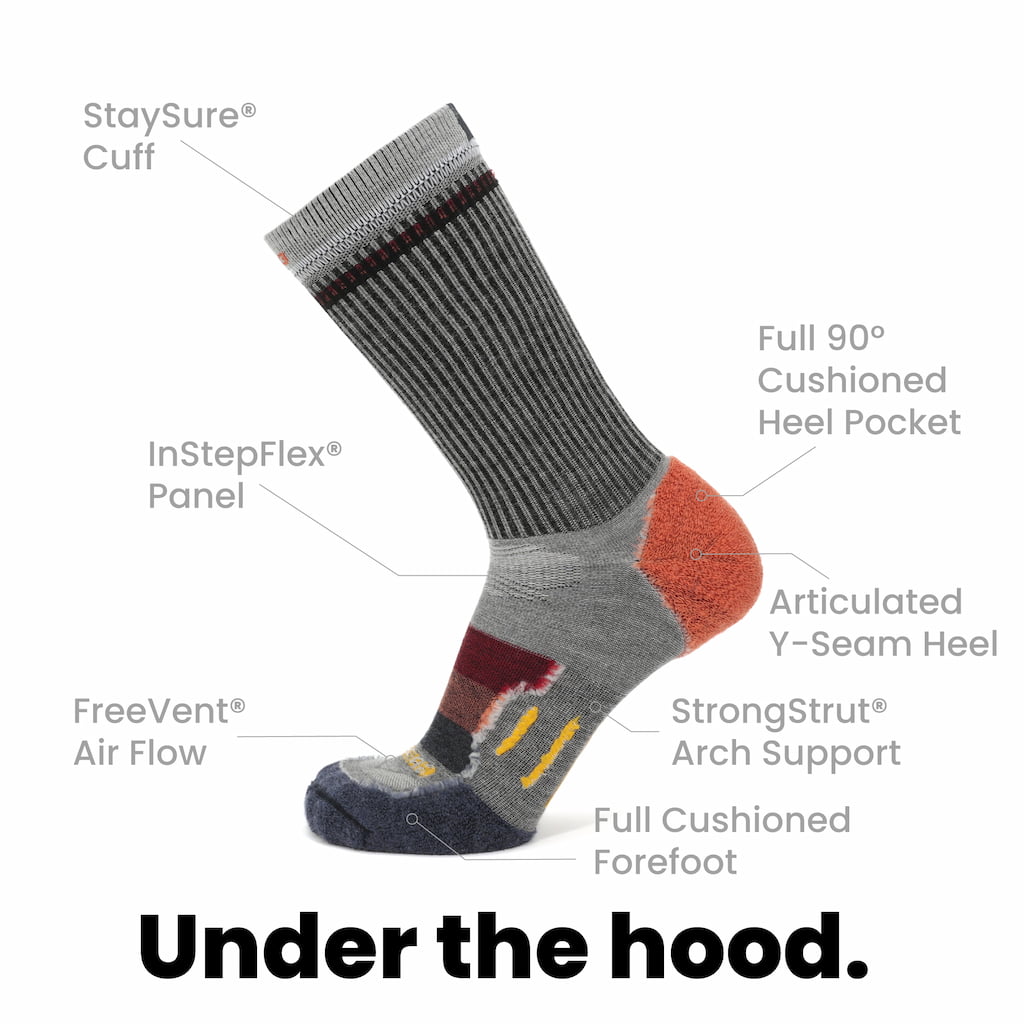 8 Pairs Campfire - Hike Crew Lightweight Merino Wool Sock - firestationstore.com