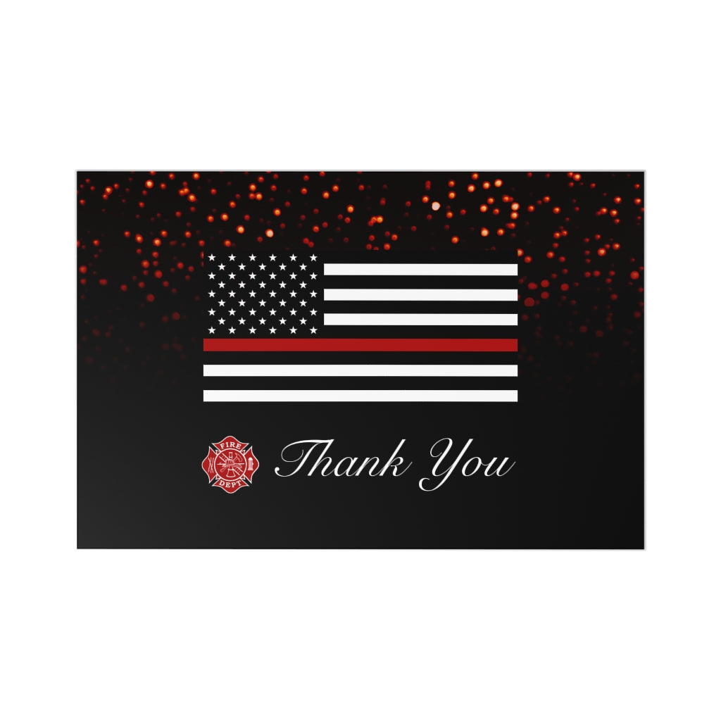 Firefighter Thin Red Line Thank You Postcards (7 pcs)