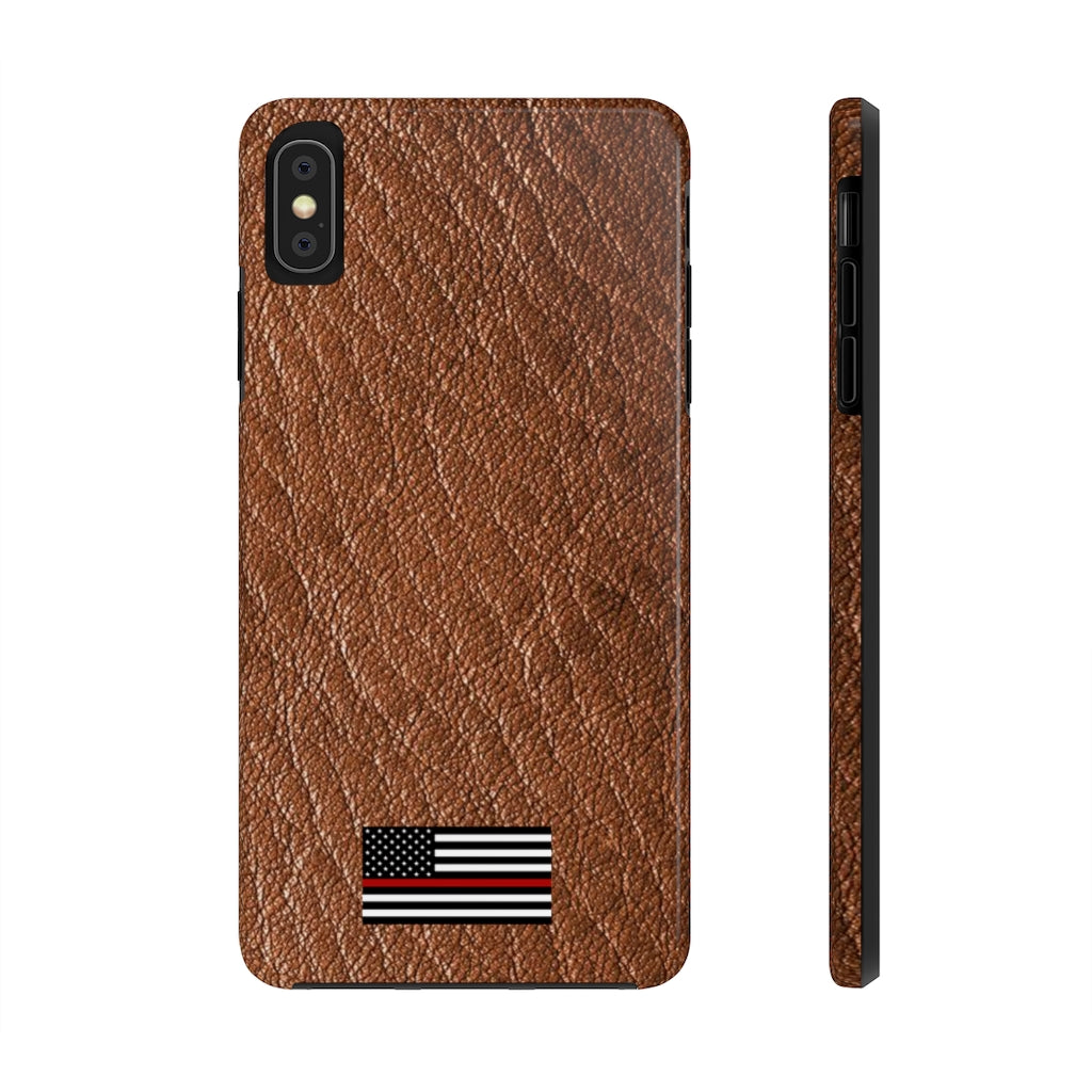 Firefighter Thin Red Line Leather Tough Phone Cases - firestationstore.com