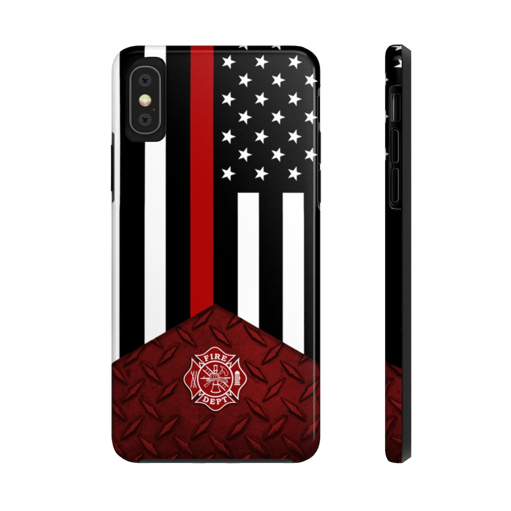 Firefighter Red Diamond Plate and Thin Red Line Tough Phone Cases - firestationstore.com
