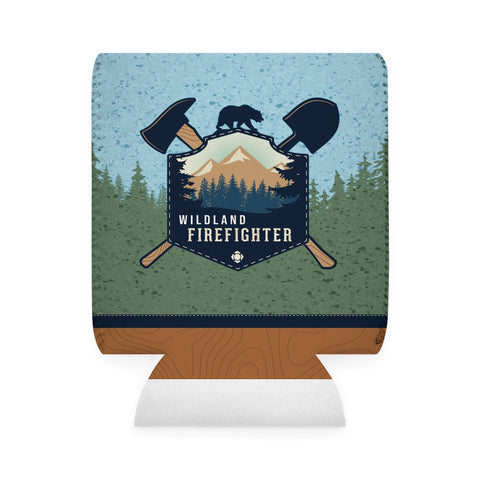 Wildland Firefighter Patch 2 with Stone Background Can Holder