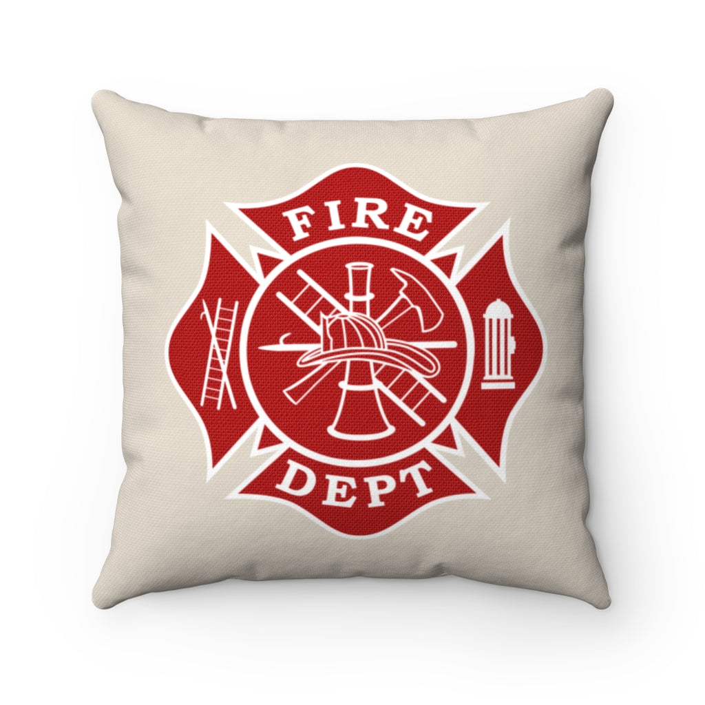 Firefighter Maltese Cross Square Pillow - firestationstore.com