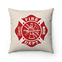 Firefighter Maltese Cross Square Pillow - firestationstore.com