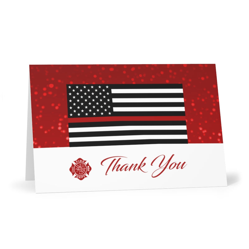 Firefighter Thin Red Line Thank You Greeting Cards (7 pcs)