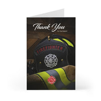 Firefighter Helmet & Jacket Thank You Greeting Cards (7 pcs)