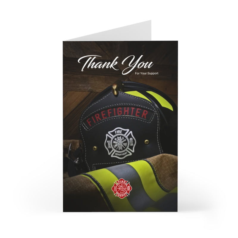 Firefighter Helmet & Jacket Thank You Greeting Cards (7 pcs)