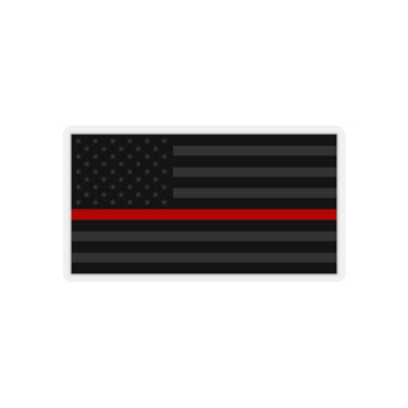 Firefighter Thin Red Line Shape Cut Stickers - firestationstore.com