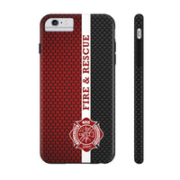 Volunteer Firefighter Mesh & Carbon Fiber Printed Case Mate Tough Phone Cases - firestationstore.com