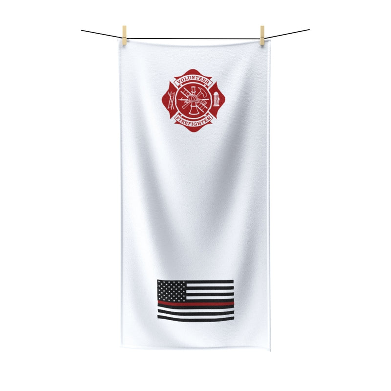 Volunteer Firefighter Maltese Cross & Thin Red Line Polycotton Towel - firestationstore.com - Home Decor